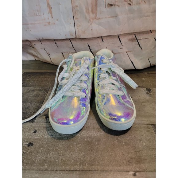 Children's Place high top girls shoe 4 holographic glitter - Picture 2 of 6